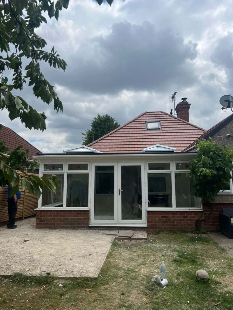 This is a photo of a hipped roof on a bungalow that has just had roof repairs carried out. Works carried out by Ripley Roofing Repairs